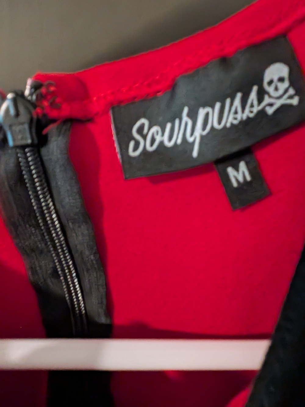 Sourpuss Red and Black Vintage-Inspired Fit & Flare Dress